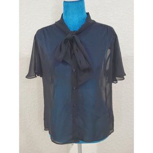 Black See Through Calvin Klein Blouse Size S